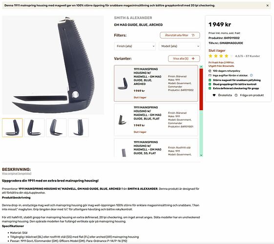 Smith&Alexander GM Mag Guide, Blue, Arched